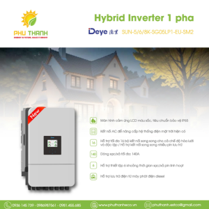 Biến tần HYBRID 1 Pha, SUN-5K-SG05LP1-EU-SM2, công suất 5kw
