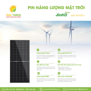 Pin mặt trời JINKO SOLAR, N-TYPE TOPCon, PERC MONO 615Wp, (tiêu chuẩn ISO, IEC, UL, TUV …)