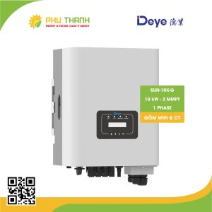 Biến tần hoà lưới bám tải DEYE 1 pha, 10 kW, 2 MMPT, model SUN-10K-G