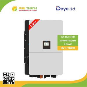 Biến tần HYBRID áp cao DEYE SUN-60K-SG02HP3-EU-EM6, công suất từ 60KW