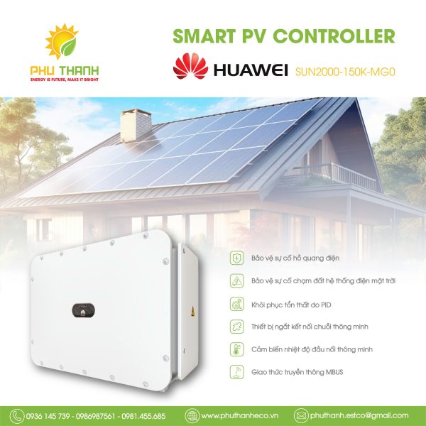 Biến tần hòa lưới HUAWEI 150KW, SUN2000-150K-MG0, 3 phase