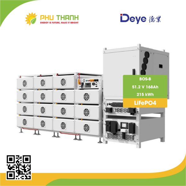 Hệ thống Pin lưu trữ Deye BOS-B 51.2V 168Ah, công suất 215kWh