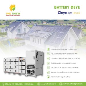 Hệ thống Pin lưu trữ Deye BOS-B 51.2V 168Ah, công suất 215kWh