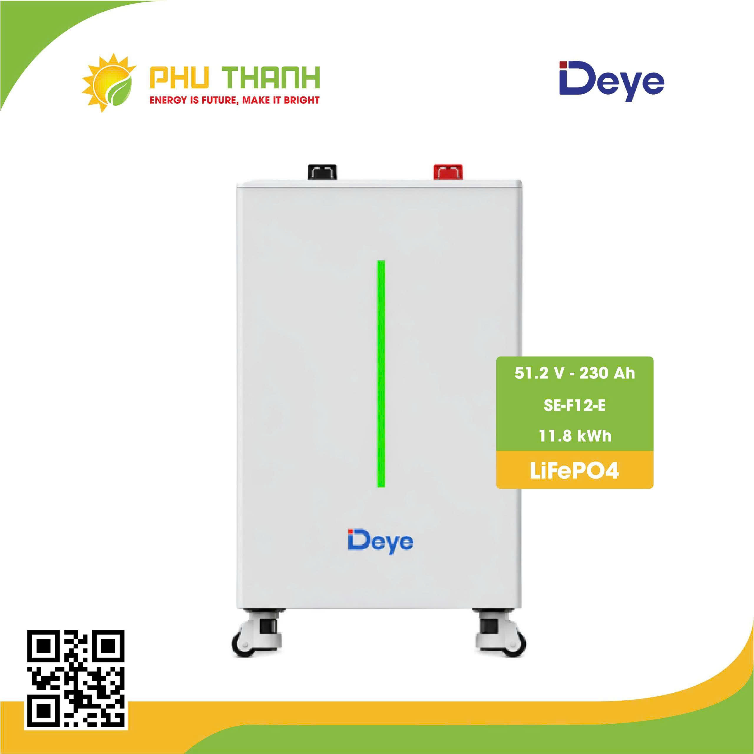 Pin lưu trữ Lithium DEYE 11.8kWh, model SE-F12-E Pin lưu trữ Lithium DEYE 11.8kWh, model SE-F12-E